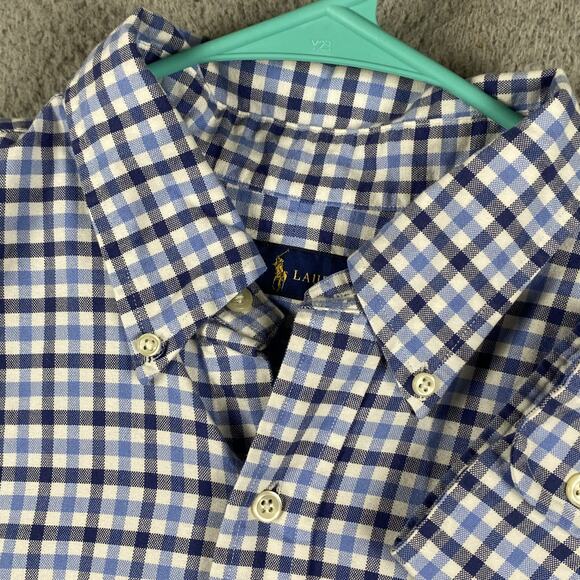 Ralph Lauren Shirt Men's Large Oxford Plaid Button Down Business Smart Causal - Picture 3 of 8